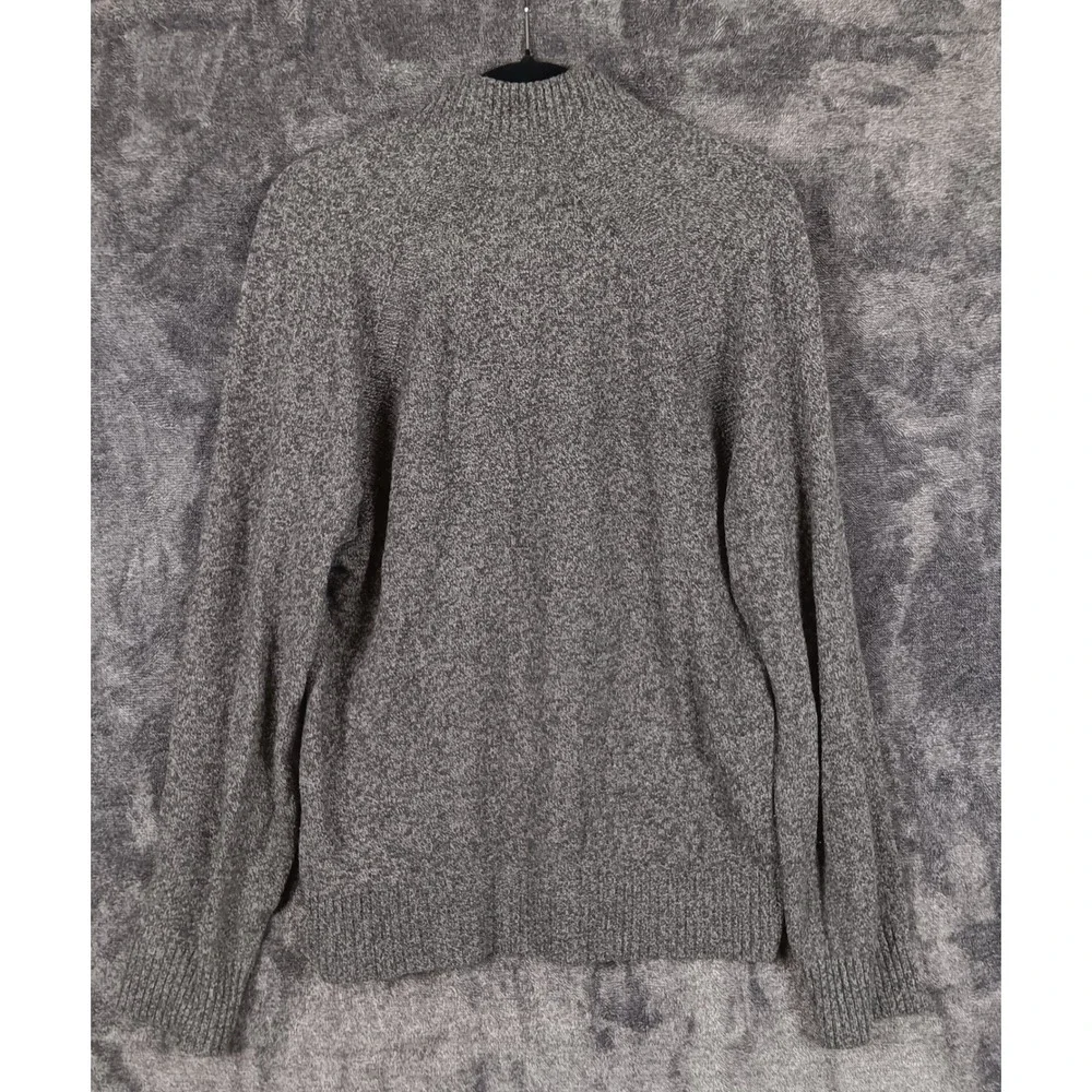 Banana‎ Republic Mens Gray Merino Wool Blend Button Mock Neck Sweater